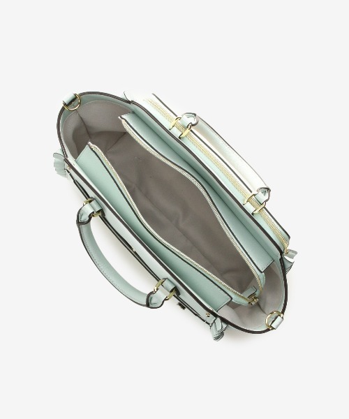 & chouette（アンドシュエット）の「《推し事バッグ》クリアポケット付きトートバッグ（ハンドバッグ・レディース・ミント/ダルブルー系・FREE）」の5枚目の写真