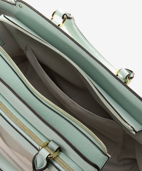 & chouette（アンドシュエット）の「《推し事バッグ》クリアポケット付きトートバッグ（ハンドバッグ・レディース・ミント/ダルブルー系・FREE）」の6枚目の写真