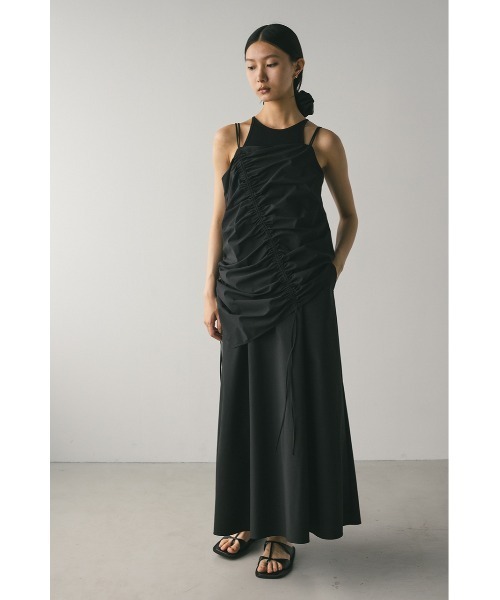 STYLEMIXER(スタイルミキサー)の「シャーリングレイヤーワンピース(ワンピース・レディース・ブラック/カーキ/ホワイト・SMALL/MEDIUM)」の18枚目の写真