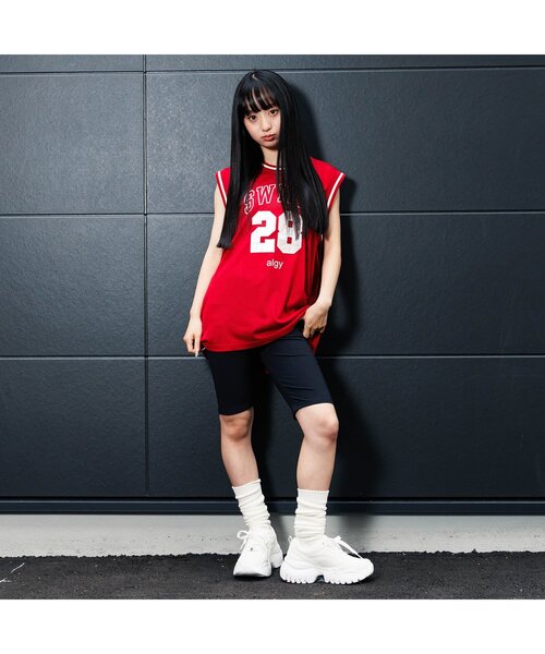 algy（アルジー）の「ロゴゴムバイカーパンツ（その他パンツ・キッズ・オフホワイト/ブラック・MEDIUM/X-SMALL）」の3枚目の写真