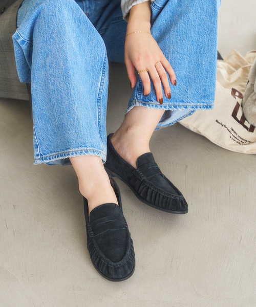 レザーソフトギャザーローファー（ローファー）｜LE TALON