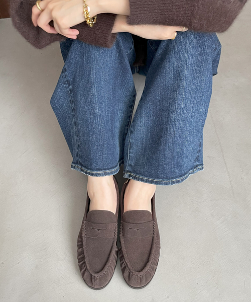 レザーソフトギャザーローファー（ローファー）｜LE TALON