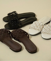 lawgy | amiami round toe flat sandal / アミアミラウンドトゥフラットサンダル(サンダル)