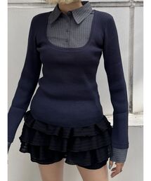 EMODA | ドッキングシャツニットトップ(ニット/セーター)