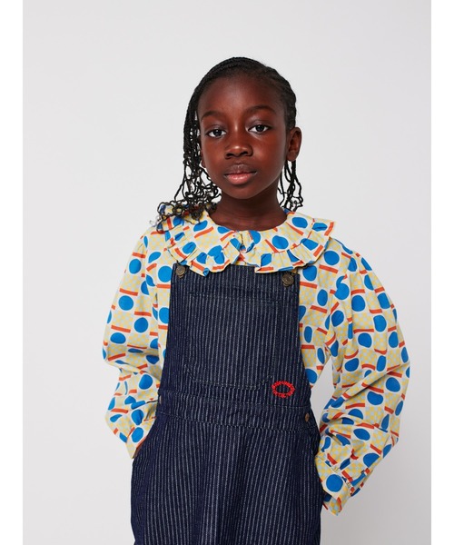 BOBO CHOSES(ボボショーズ)の「Tic Tac Toe denim dress(ワンピース・キッズ・ネイビー・6-7YEAR/4-5YEAR/2-3YEAR/10-11y/8-9y)」の6枚目の写真