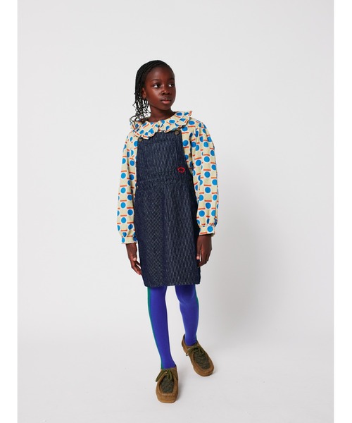 BOBO CHOSES(ボボショーズ)の「Tic Tac Toe denim dress(ワンピース・キッズ・ネイビー・6-7YEAR/4-5YEAR/2-3YEAR/10-11y/8-9y)」の9枚目の写真
