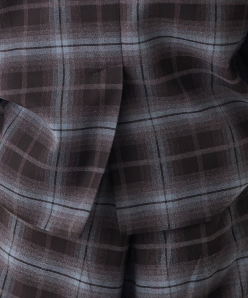 Lui's（ルイス）の「【Neucon/ニューコン】ストライプ/チェック ダブルオーバージャケット（テーラードジャケット・メンズ・ブラック/ブラウン・2/1）」の20枚目の写真