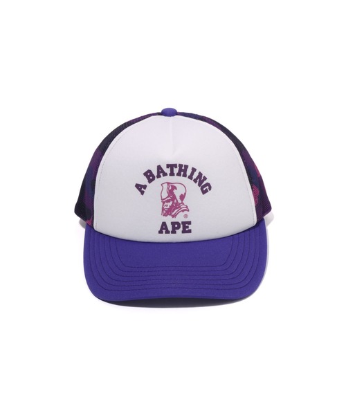 A BATHING APE（アベイシングエイプ）の「COLOR CAMO GENERAL MESH CAP（キャップ・メンズ・ネイビー/パープル/ブラック・FREE）」の6枚目の写真