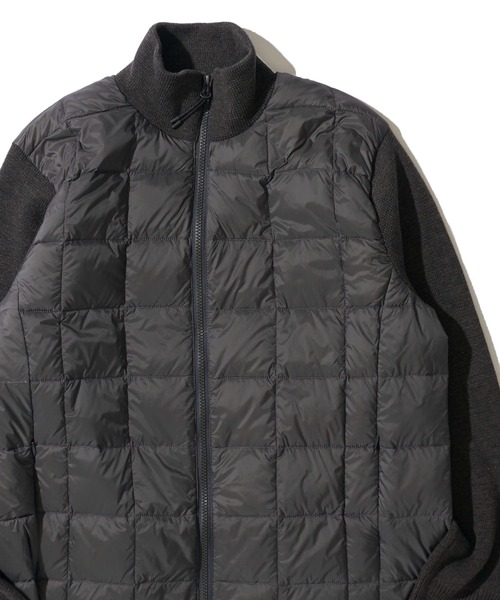 TAION/タイオン】HI NECK DOWN JACKET SLEEVE KNIT / ハイネック