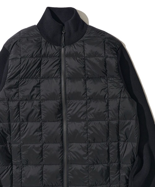 TAION/タイオン】HI NECK DOWN JACKET SLEEVE KNIT / ハイネック