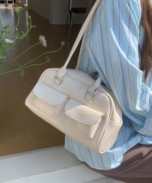 セール】ダブルポケットロングハンドルボストンバッグ（ボストン