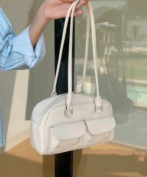 セール】ダブルポケットロングハンドルボストンバッグ（ボストンバッグ