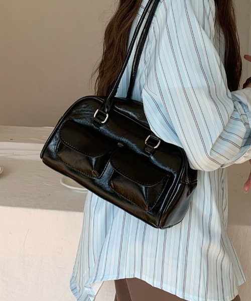 セール】ダブルポケットロングハンドルボストンバッグ（ボストンバッグ