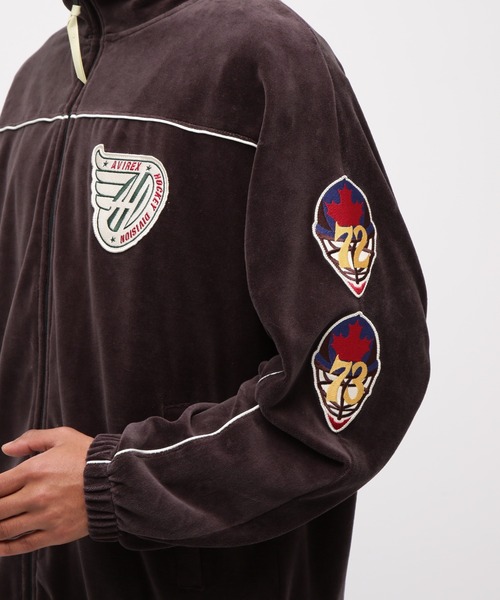 AVIREX（アヴィレックス）の「VELOUR RAGLAN SLEEVE STAND ZIP "A.C.D" / ベロア ラグランスリーブ スタンドジップ / AVIREX / アヴィレックス（ジャージ・メンズ・グリーン/ブラック・MEDIUM/LARGE/X-LARGE/XX-LARGE）」の11枚目の写真