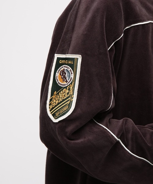 AVIREX（アヴィレックス）の「VELOUR RAGLAN SLEEVE STAND ZIP "A.C.D" / ベロア ラグランスリーブ スタンドジップ / AVIREX / アヴィレックス（ジャージ・メンズ・グリーン/ブラック・MEDIUM/LARGE/X-LARGE/XX-LARGE）」の14枚目の写真