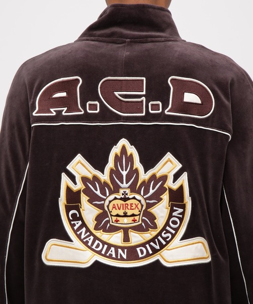 AVIREX（アヴィレックス）の「VELOUR RAGLAN SLEEVE STAND ZIP "A.C.D" / ベロア ラグランスリーブ スタンドジップ / AVIREX / アヴィレックス（ジャージ・メンズ・グリーン/ブラック・MEDIUM/LARGE/X-LARGE/XX-LARGE）」の15枚目の写真
