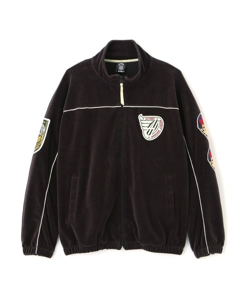 VELOUR RAGLAN SLEEVE STAND ZIP 'A.C.D' / ベロア ラグランスリーブ
