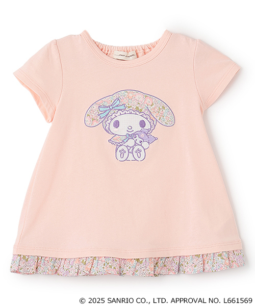 sense of wonder(センスオブワンダー)の「【マイメロディ】LibertyアップリケTシャツ(Tシャツ/カットソー・キッズ・ピンク/オフホワイト・110cm/90cm/80cm/130cm/120cm/100cm)」の2枚目の写真