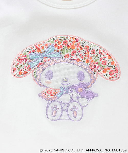 sense of wonder(センスオブワンダー)の「【マイメロディ】LibertyアップリケTシャツ(Tシャツ/カットソー・キッズ・ピンク/オフホワイト・110cm/90cm/80cm/130cm/120cm/100cm)」の6枚目の写真