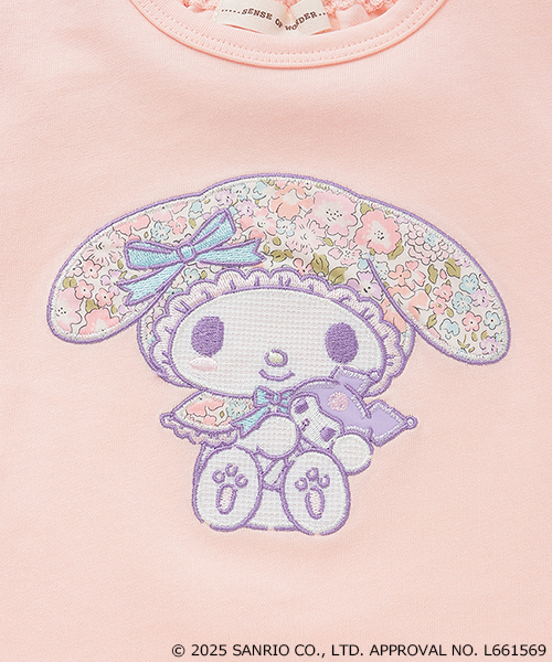 sense of wonder(センスオブワンダー)の「【マイメロディ】LibertyアップリケTシャツ(Tシャツ/カットソー・キッズ・ピンク/オフホワイト・110cm/90cm/80cm/130cm/120cm/100cm)」の7枚目の写真