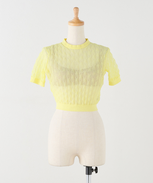 NICENICE MOMENT/ナイスナイスモーメント】LACE KNIT TOP
