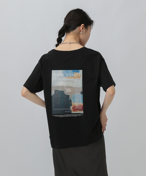 LEPSIM（レプシィム）の「ロゴ刺繍プリントT　588075（Tシャツ/カットソー・レディース・オフホワイト/ブラック/チャコールグレー/ホワイト・FREE）」の3枚目の写真