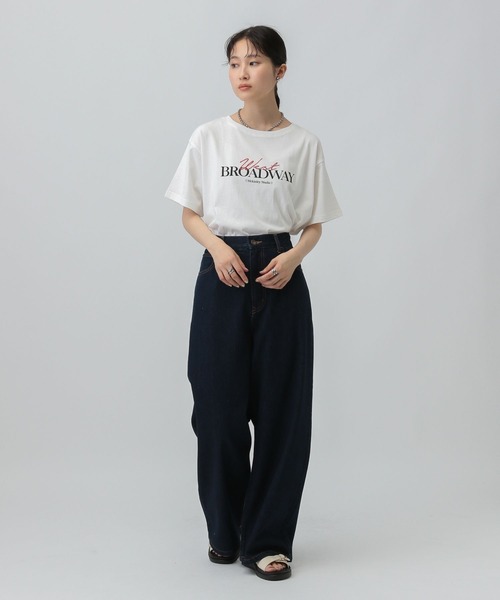 LEPSIM（レプシィム）の「ロゴ刺繍プリントT　588075（Tシャツ/カットソー・レディース・オフホワイト/ブラック/チャコールグレー/ホワイト・FREE）」の14枚目の写真