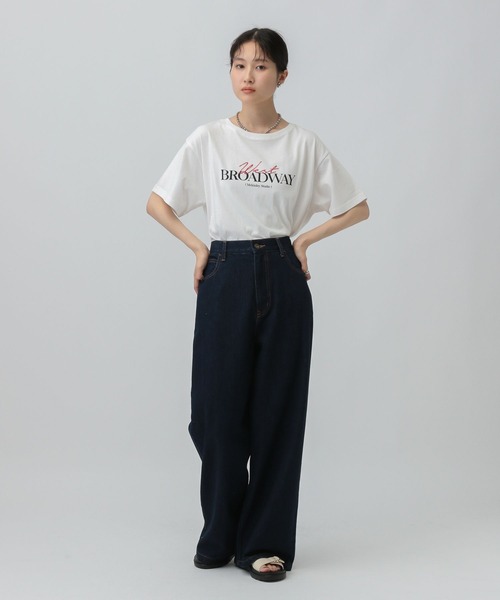 LEPSIM（レプシィム）の「ロゴ刺繍プリントT　588075（Tシャツ/カットソー・レディース・オフホワイト/ブラック/チャコールグレー/ホワイト・FREE）」の15枚目の写真