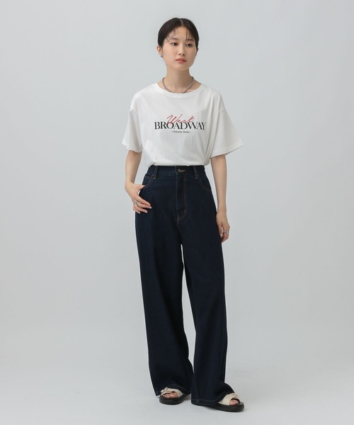 LEPSIM（レプシィム）の「ロゴ刺繍プリントT　588075（Tシャツ/カットソー・レディース・オフホワイト/ブラック/チャコールグレー/ホワイト・FREE）」の16枚目の写真