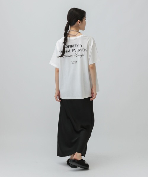 LEPSIM（レプシィム）の「ロゴ刺繍プリントT　588075（Tシャツ/カットソー・レディース・オフホワイト/ブラック/チャコールグレー/ホワイト・FREE）」の22枚目の写真