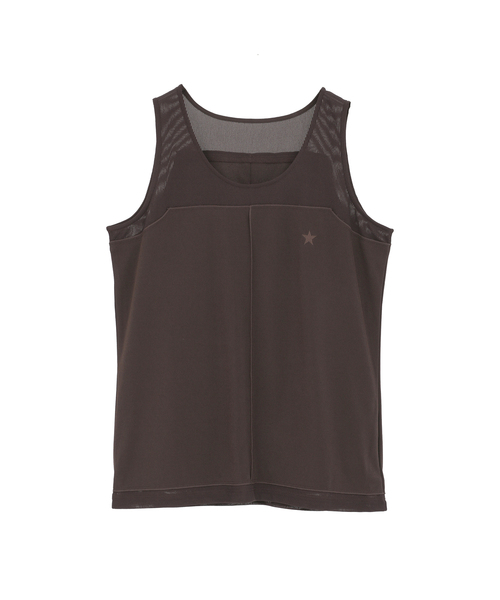 CONVERSE TOKYO（コンバーストウキョウ）の「SHEER LAYERED TANK TOP（タンクトップ・レディース・ブラウン/ブラック/オフホワイト・FREE）」の3枚目の写真