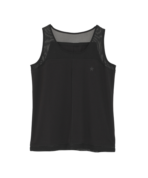 CONVERSE TOKYO（コンバーストウキョウ）の「SHEER LAYERED TANK TOP（タンクトップ・レディース・ブラウン/ブラック/オフホワイト・FREE）」の2枚目の写真