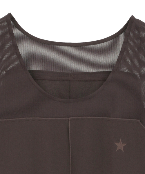CONVERSE TOKYO（コンバーストウキョウ）の「SHEER LAYERED TANK TOP（タンクトップ・レディース・ブラウン/ブラック/オフホワイト・FREE）」の5枚目の写真