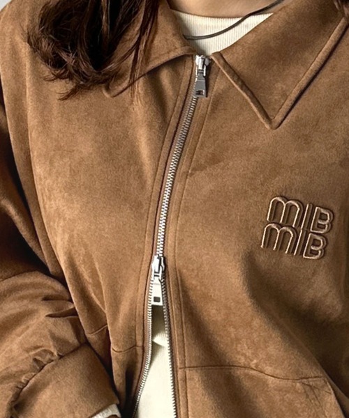 mily bilet（ミウィビレット）の「【mily bilet】柔らかタッチで重ね着にも最適♪立体刺繍デザインスエードポンチ素材ダブルジップブルゾン アウター（ブルゾン・レディース・キャメル/チャコール・X-LARGE/LARGE/MEDIUM/SMALL）」の21枚目の写真