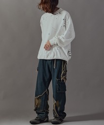 Theater code(VA^[R[h)Damage processing Paint design sweatshirt / _[WH yCgfUCXEFbg(XEFbg)