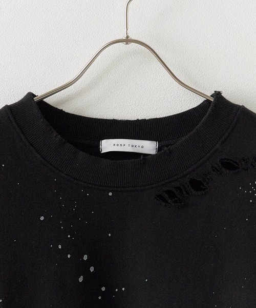 Theater code(シアターコード)の「Damage processing Paint design sweatshirt / ダメージ加工 ペイントデザインスウェット(スウェット・メンズ・ブラック/グレー/ホワイト・FREE)」の6枚目の写真