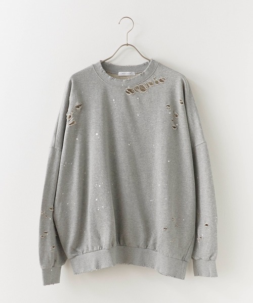 Theater code(シアターコード)の「Damage processing Paint design sweatshirt / ダメージ加工 ペイントデザインスウェット(スウェット・メンズ・ブラック/グレー/ホワイト・FREE)」の18枚目の写真