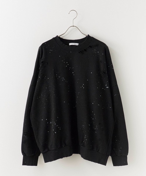Theater code(シアターコード)の「Damage processing Paint design sweatshirt / ダメージ加工 ペイントデザインスウェット(スウェット・メンズ・ブラック/グレー/ホワイト・FREE)」の13枚目の写真