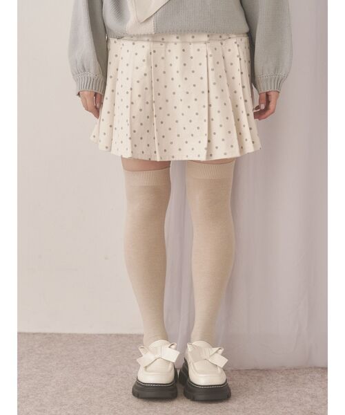 merry jenny（メリージェニー）の「lulu dotプリーツミニスカート（スカート・レディース・オフホワイト/ブラック・FREE）」の5枚目の写真