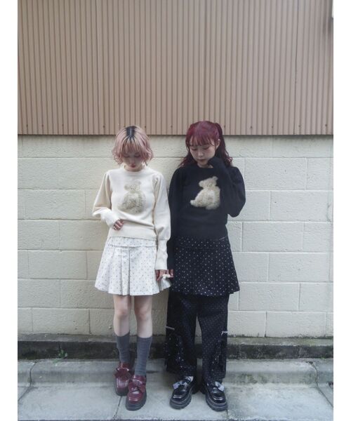 merry jenny（メリージェニー）の「lulu dotプリーツミニスカート（スカート・レディース・オフホワイト/ブラック・FREE）」の8枚目の写真