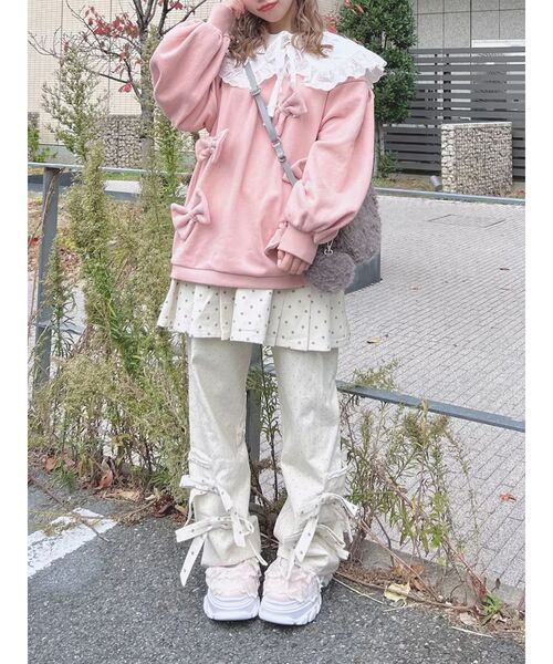 merry jenny（メリージェニー）の「lulu dotプリーツミニスカート（スカート・レディース・オフホワイト/ブラック・FREE）」の10枚目の写真