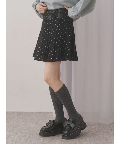 merry jenny（メリージェニー）の「lulu dotプリーツミニスカート（スカート・レディース・オフホワイト/ブラック・FREE）」の15枚目の写真