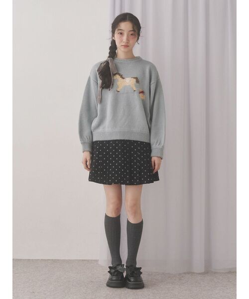 merry jenny（メリージェニー）の「lulu dotプリーツミニスカート（スカート・レディース・オフホワイト/ブラック・FREE）」の16枚目の写真
