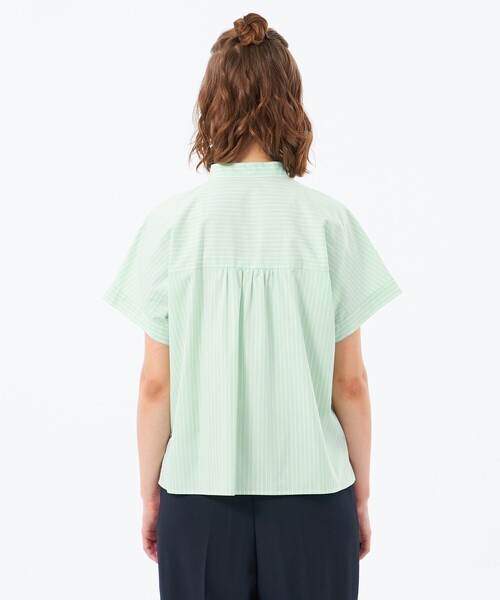 MACKINTOSH PHILOSOPHY(マッキントッシュ フィロソフィー)の「バンドカラーストライプハーフシャツ(シャツ/ブラウス・レディース・ベージュ/グリーン/パープル系その他4・38/36)」の18枚目の写真