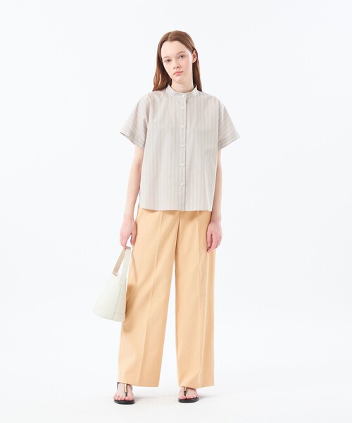 MACKINTOSH PHILOSOPHY(マッキントッシュ フィロソフィー)の「バンドカラーストライプハーフシャツ(シャツ/ブラウス・レディース・ベージュ/グリーン/パープル系その他4・38/36)」の10枚目の写真