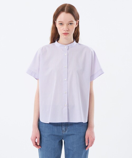 MACKINTOSH PHILOSOPHY(マッキントッシュ フィロソフィー)の「バンドカラーストライプハーフシャツ(シャツ/ブラウス・レディース・ベージュ/グリーン/パープル系その他4・38/36)」の11枚目の写真