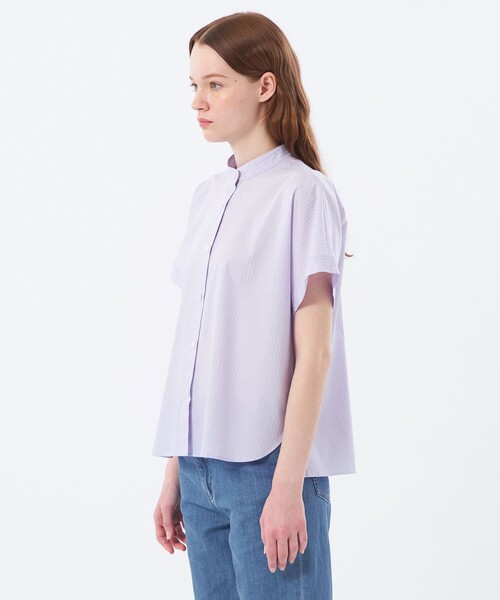 MACKINTOSH PHILOSOPHY(マッキントッシュ フィロソフィー)の「バンドカラーストライプハーフシャツ(シャツ/ブラウス・レディース・ベージュ/グリーン/パープル系その他4・38/36)」の12枚目の写真