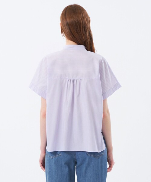 MACKINTOSH PHILOSOPHY(マッキントッシュ フィロソフィー)の「バンドカラーストライプハーフシャツ(シャツ/ブラウス・レディース・ベージュ/グリーン/パープル系その他4・38/36)」の13枚目の写真