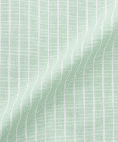 MACKINTOSH PHILOSOPHY(マッキントッシュ フィロソフィー)の「バンドカラーストライプハーフシャツ(シャツ/ブラウス・レディース・ベージュ/グリーン/パープル系その他4・38/36)」の4枚目の写真