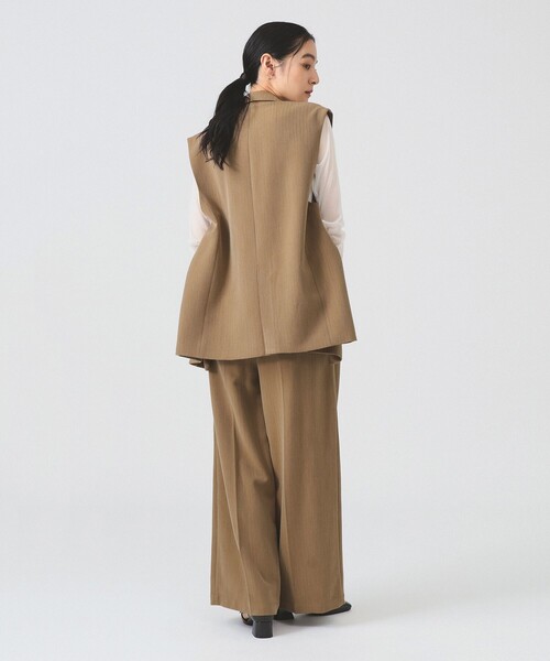 Ray BEAMS（レイビームス）の「ヘリンボーン 4ボタン ダブルブレスト ジレ（ベスト・レディース・カーキ/チャコールグレー・0/1）」の10枚目の写真